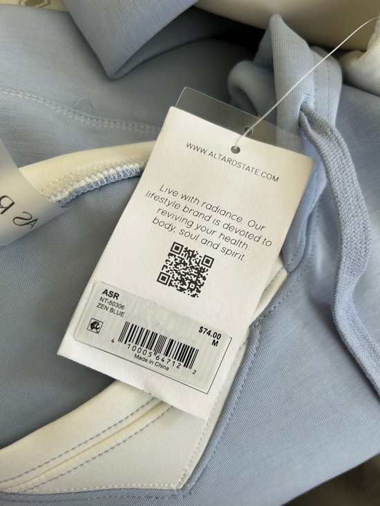 *NWT* AS Revival by Altar’d State Zen Blue Colorblock Supersoft Hoodie, Medium - Picture 11 of 13